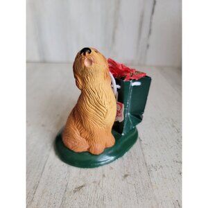 Byers Choice dog caroler howling shopping bag accessory Xmas vintage
